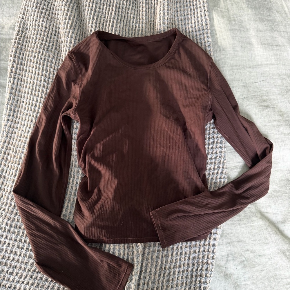 lululemon athletica Ribbed Long Sleeve Twist-Back Top